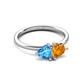 3 - Francesca 1.68 ctw Heart Shape (6.00 mm) Blue Topaz & Citrine Toi Et Moi Engagement Ring 