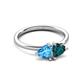 3 - Francesca 2.00 ctw Heart Shape (6.00 mm) Blue Topaz & London Blue Topaz Toi Et Moi Engagement Ring 