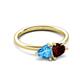 3 - Francesca 1.95 ctw Heart Shape (6.00 mm) Blue Topaz & Red Garnet Toi Et Moi Engagement Ring 