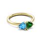 3 - Francesca 1.75 ctw Heart Shape (6.00 mm) Blue Topaz & Lab Created Emerald Toi Et Moi Engagement Ring 