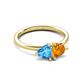 3 - Francesca 1.68 ctw Heart Shape (6.00 mm) Blue Topaz & Citrine Toi Et Moi Engagement Ring 