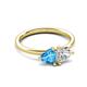 3 - Francesca 1.70 ctw Heart Shape (6.00 mm) Blue Topaz & Moissanite Toi Et Moi Engagement Ring 
