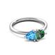 3 - Francesca 1.75 ctw Heart Shape (6.00 mm) Blue Topaz & Lab Created Alexandrite Toi Et Moi Engagement Ring 