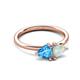 3 - Francesca 1.45 ctw Heart Shape (6.00 mm) Blue Topaz & Opal Toi Et Moi Engagement Ring 