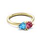 3 - Francesca 1.80 ctw Heart Shape (6.00 mm) Blue Topaz & Pink Tourmaline Toi Et Moi Engagement Ring 