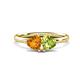 1 - Francesca 1.63 ctw Heart Shape (6.00 mm) Citrine & Peridot Toi Et Moi Engagement Ring 