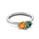 3 - Francesca 1.43 ctw Heart Shape (6.00 mm) Citrine & Lab Created Alexandrite Toi Et Moi Engagement Ring 