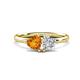 1 - Francesca 1.38 ctw Heart Shape (6.00 mm) Citrine & Moissanite Toi Et Moi Engagement Ring 