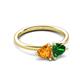 3 - Francesca 1.43 ctw Heart Shape (6.00 mm) Citrine & Lab Created Emerald Toi Et Moi Engagement Ring 
