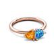 3 - Francesca 1.68 ctw Heart Shape (6.00 mm) Citrine & Blue Topaz Toi Et Moi Engagement Ring 