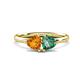 1 - Francesca 1.43 ctw Heart Shape (6.00 mm) Citrine & Lab Created Alexandrite Toi Et Moi Engagement Ring 