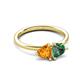 3 - Francesca 1.43 ctw Heart Shape (6.00 mm) Citrine & Lab Created Alexandrite Toi Et Moi Engagement Ring 