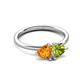 3 - Francesca 1.63 ctw Heart Shape (6.00 mm) Citrine & Peridot Toi Et Moi Engagement Ring 