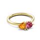 3 - Francesca 1.48 ctw Heart Shape (6.00 mm) Citrine & Pink Tourmaline Toi Et Moi Engagement Ring 