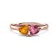 1 - Francesca 1.48 ctw Heart Shape (6.00 mm) Citrine & Pink Tourmaline Toi Et Moi Engagement Ring 