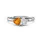 1 - Francesca 1.58 ctw Heart Shape (6.00 mm) Citrine & Lab Created White Sapphire Toi Et Moi Engagement Ring 