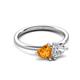 3 - Francesca 1.58 ctw Heart Shape (6.00 mm) Citrine & Lab Created White Sapphire Toi Et Moi Engagement Ring 