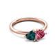 3 - Francesca 1.80 ctw Heart Shape (6.00 mm) London Blue Topaz & Pink Tourmaline Toi Et Moi Engagement Ring 