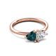 3 - Francesca 1.90 ctw Heart Shape (6.00 mm) London Blue Topaz & Lab Created White Sapphire Toi Et Moi Engagement Ring 