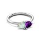 3 - Francesca 1.13 ctw Heart Shape (6.00 mm) Opal & Amethyst Toi Et Moi Engagement Ring 