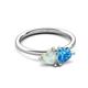 3 - Francesca 1.45 ctw Heart Shape (6.00 mm) Opal & Blue Topaz Toi Et Moi Engagement Ring 