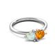 3 - Francesca 1.13 ctw Heart Shape (6.00 mm) Opal & Citrine Toi Et Moi Engagement Ring 