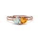 1 - Francesca 1.13 ctw Heart Shape (6.00 mm) Opal & Citrine Toi Et Moi Engagement Ring 