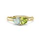 1 - Francesca 1.40 ctw Heart Shape (6.00 mm) Opal & Peridot Toi Et Moi Engagement Ring 