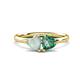 1 - Francesca 1.20 ctw Heart Shape (6.00 mm) Opal & Lab Created Alexandrite Toi Et Moi Engagement Ring 