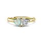 1 - Francesca 1.15 ctw Heart Shape (6.00 mm) Opal & Moissanite Toi Et Moi Engagement Ring 