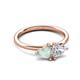 3 - Francesca 1.15 ctw Heart Shape (6.00 mm) Opal & Moissanite Toi Et Moi Engagement Ring 