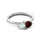 3 - Francesca 1.40 ctw Heart Shape (6.00 mm) Opal & Red Garnet Toi Et Moi Engagement Ring 