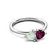 3 - Francesca 1.55 ctw Heart Shape (6.00 mm) Opal & Rhodolite Garnet Toi Et Moi Engagement Ring 