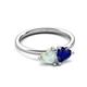 3 - Francesca 1.35 ctw Heart Shape (6.00 mm) Opal & Lab Created Blue Sapphire Toi Et Moi Engagement Ring 