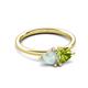 3 - Francesca 1.40 ctw Heart Shape (6.00 mm) Opal & Peridot Toi Et Moi Engagement Ring 