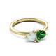 3 - Francesca 1.20 ctw Heart Shape (6.00 mm) Opal & Lab Created Emerald Toi Et Moi Engagement Ring 