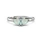 1 - Francesca 0.90 ctw Heart Shape (6.00 mm) Opal Toi Et Moi Engagement Ring 