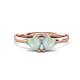 1 - Francesca 0.90 ctw Heart Shape (6.00 mm) Opal Toi Et Moi Engagement Ring 