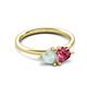3 - Francesca 1.25 ctw Heart Shape (6.00 mm) Opal & Pink Tourmaline Toi Et Moi Engagement Ring 