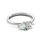 3 - Francesca 1.35 ctw Heart Shape (6.00 mm) Opal & Lab Created White Sapphire Toi Et Moi Engagement Ring 