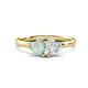 1 - Francesca 1.35 ctw Heart Shape (6.00 mm) Opal & Lab Created White Sapphire Toi Et Moi Engagement Ring 