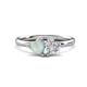 1 - Francesca 1.30 ctw Heart Shape (6.00 mm) Opal & IGI Certified Lab Grown Diamond Toi Et Moi Engagement Ring 