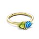 3 - Francesca 1.95 ctw Heart Shape (6.00 mm) Peridot & Blue Topaz Toi Et Moi Engagement Ring 