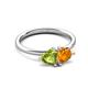 3 - Francesca 1.63 ctw Heart Shape (6.00 mm) Peridot & Citrine Toi Et Moi Engagement Ring 