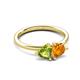 3 - Francesca 1.63 ctw Heart Shape (6.00 mm) Peridot & Citrine Toi Et Moi Engagement Ring 