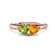 1 - Francesca 1.63 ctw Heart Shape (6.00 mm) Peridot & Citrine Toi Et Moi Engagement Ring 