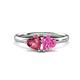 1 - Francesca 1.70 ctw Heart Shape (6.00 mm) Pink Tourmaline & Lab Created Pink Sapphire Toi Et Moi Engagement Ring 