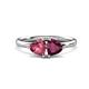 1 - Francesca 1.90 ctw Heart Shape (6.00 mm) Pink Tourmaline & Rhodolite Garnet Toi Et Moi Engagement Ring 