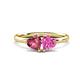 1 - Francesca 1.70 ctw Heart Shape (6.00 mm) Pink Tourmaline & Lab Created Pink Sapphire Toi Et Moi Engagement Ring 