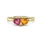 1 - Francesca 1.48 ctw Heart Shape (6.00 mm) Pink Tourmaline & Citrine Toi Et Moi Engagement Ring 